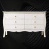 Bone Inlay Curved 6 Drawer Floral Dresser White 1