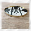 Brass and Bone Inlay Geometric Tray Black 2