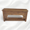 Handgeschnitzte Brielle-Holzkonsole mit braunem Finish