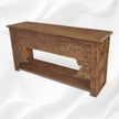Handgeschnitzte Brielle-Holzkonsole mit braunem Finish