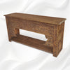Handgeschnitzte Brielle-Holzkonsole mit braunem Finish