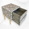 Carl MOP Inlay 2 Drawer Bedside Brownish Grey 3