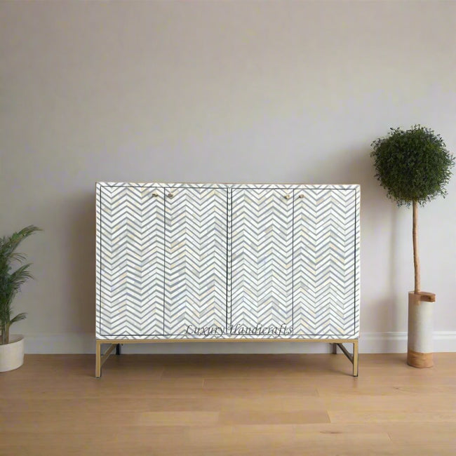 Bone Inlay Media Console | Bone Inlay TV Unit – Luxury Handicraft