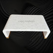 Cube Optical Waterfall Bone Inlay Coffee Table White Brass Base 2