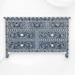 Dark Blue Mother of Pearl Inlay Chest Of 7 Drawers 6