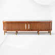 Deluxe Tamboured Media Cabinet Brown 2