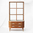 Deluxe Tamboured Bookshelf Cabinet Brown 2