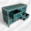 Dot Bone Inlay 9 Drawer Chest Dark Green 2