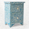 Ella Colored Bone Inlay Floral Bedside Turquoise 2