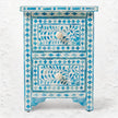 Ella Colored Bone Inlay Floral Bedside Turquoise 1