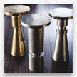 Embossed White Metal Side Table Cylindrical Shape 3