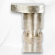 Embossed White Metal Side Table Cylindrical Shape 2
