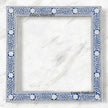Embossed Bone Inlay Floral Mirror Blue