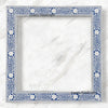 Embossed Bone Inlay Floral Mirror Blue
