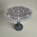 Emi Floral Mother of Pearl Inlay Dining Table Black 1
