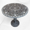Emi Floral Mother of Pearl Inlay Dining Table Black 6