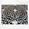 Emi Floral Mother of Pearl Inlay Dining Table Black 3