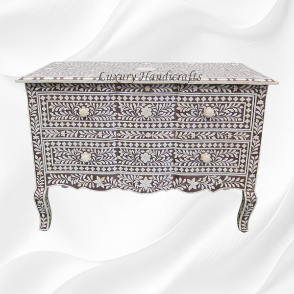Estelle Bone Inlay 2 Drawer Chest Brown