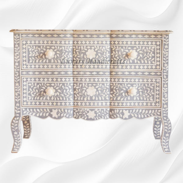 Estelle Bone Inlay 2 Drawer Chest Grey