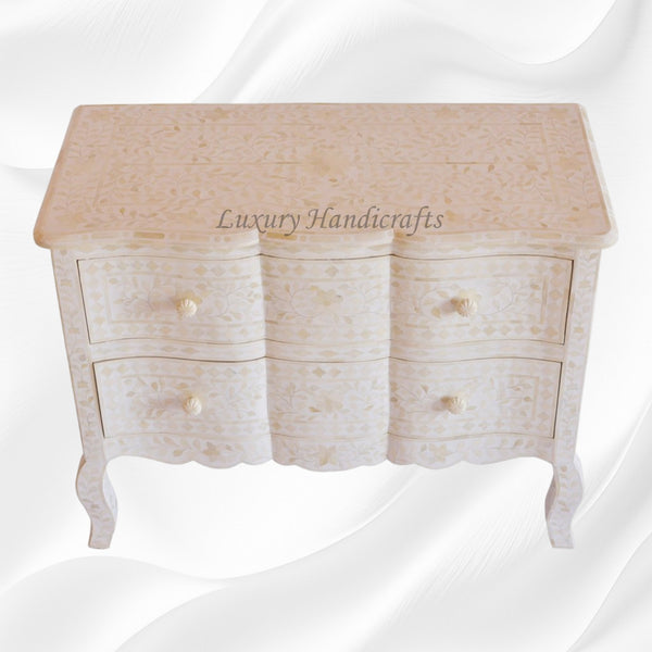 Estelle Bone Inlay 2 Drawer Chest White