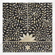 Tête de lit avec incrustation d'os floral noir