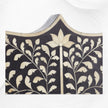 Tête de lit avec incrustation d'os floral noir