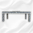 Floral Bone Inlay 8 Seater Dining Table Navy Blue