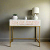 Floral MOP Inlay Console 2 Drawer Nude Pink 1