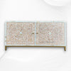 Floral MOP Inlay Low Cabinet 2 Door Nude Pink 5