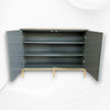 Flower Bone Inlay 2 Door Cabinet Dusk Iron Base 3