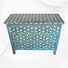 Flower Bone Inlay 4 Drawer Chest Teal Green 2