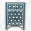 Flower Bone Inlay 1 Drawer 2 Door Bedside Table Teal Green 5