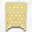 Flower Bone Inlaid 1 Drawer 2 Door Bedside Table Yellow 3