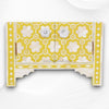 Flower Bone Inlaid 1 Drawer 2 Door Bedside Table Yellow 2