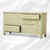 Flower Bone Inlay 6 Drawer Dresser Sage Green 3