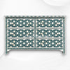 Flower Bone Inlay 6 Drawer Dresser Teal Green 5