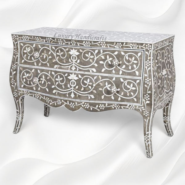 French Mother of Pearl Inlay Dresser Grey
