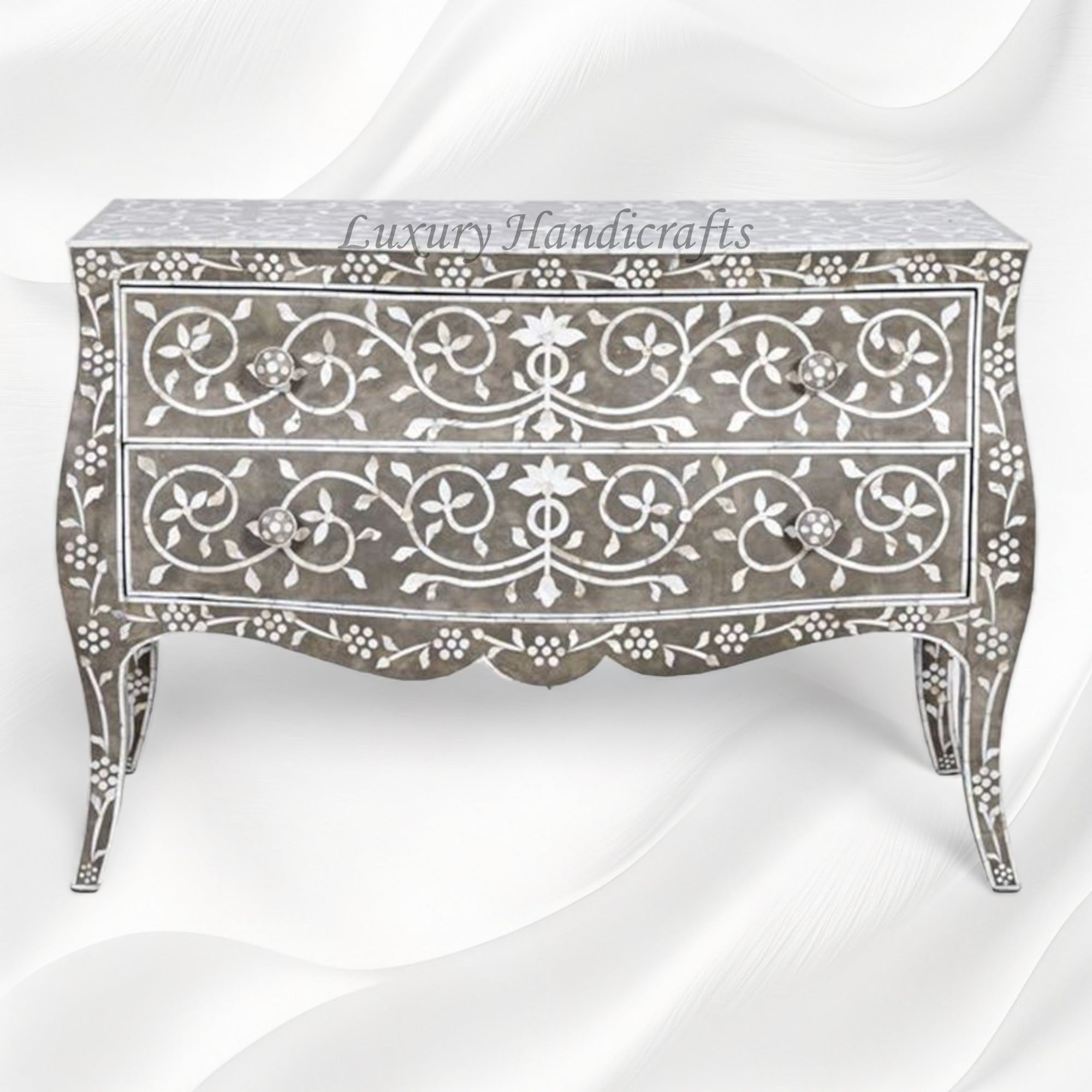 French Mother of Pearl Inlay Dresser Grey
