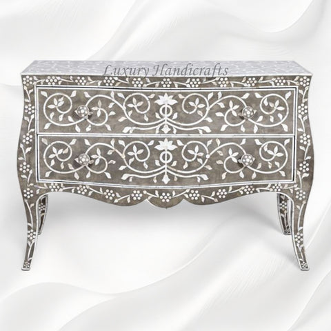 French Mother of Pearl Inlay Dresser Grey