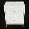 Full Bone Inlay 2 Drawer Bedside 2