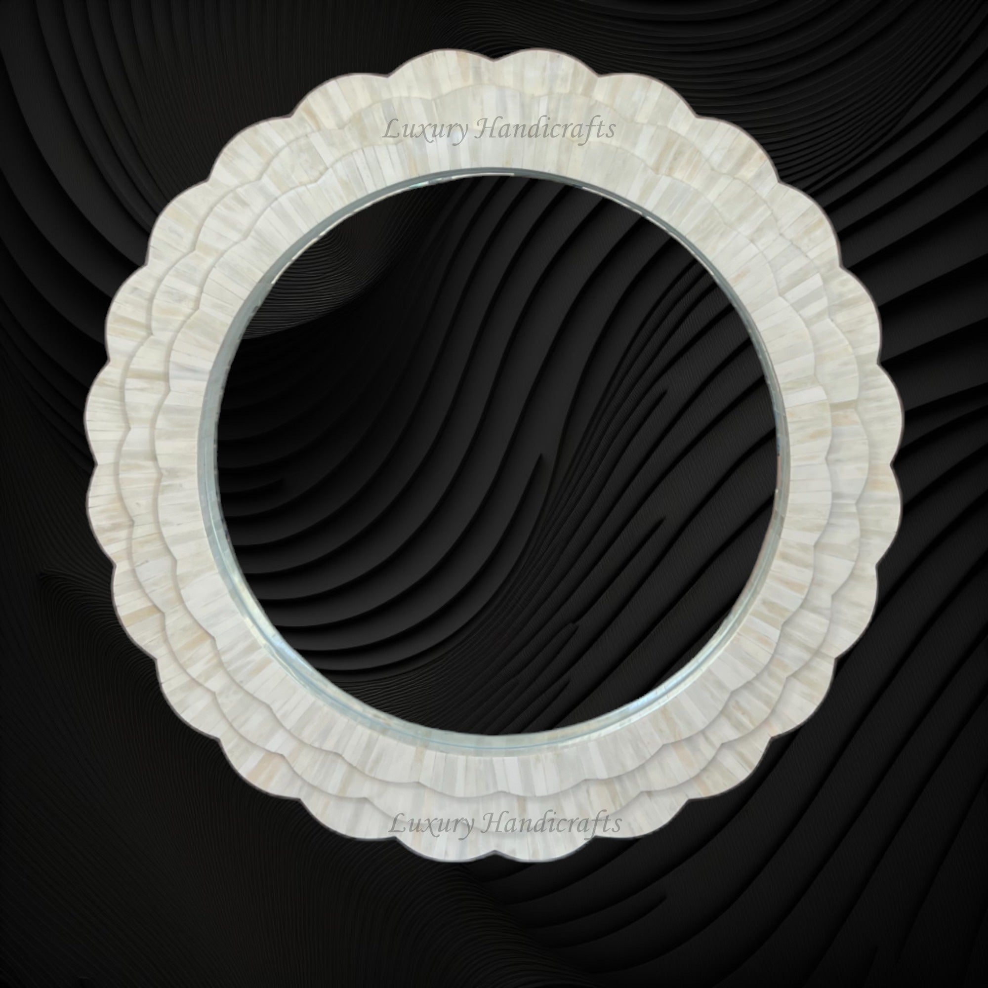 Full Bone Inlay Flower Mirror