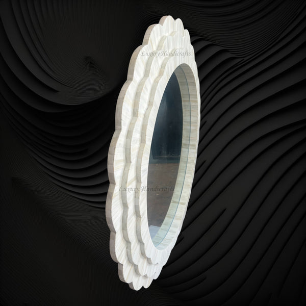 Full Bone Inlay Flower Mirror