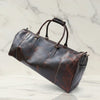 Full Grain Leather Duffel Bag Men's Leather Duffle Bag with Shoe Compartment