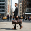 Full Grain Leather Duffel Bag Men's Leather Duffle Bag with Shoe Compartment