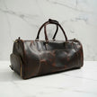 Full Grain Leather Duffel Bag Men's Leather Duffle Bag with Shoe Compartment