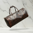 Full Grain Leather Duffel Bag Men's Leather Duffle Bag with Shoe Compartment
