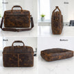 Genuine Full Grain 17 Inch Laptop Briefcase Bag Brown