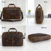 Genuine Full Grain 17 Inch Laptop Briefcase Bag Brown