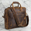 Genuine Full Grain 17 Inch Laptop Briefcase Bag Brown