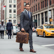 Genuine Full Grain 17 Inch Laptop Briefcase Bag Brown